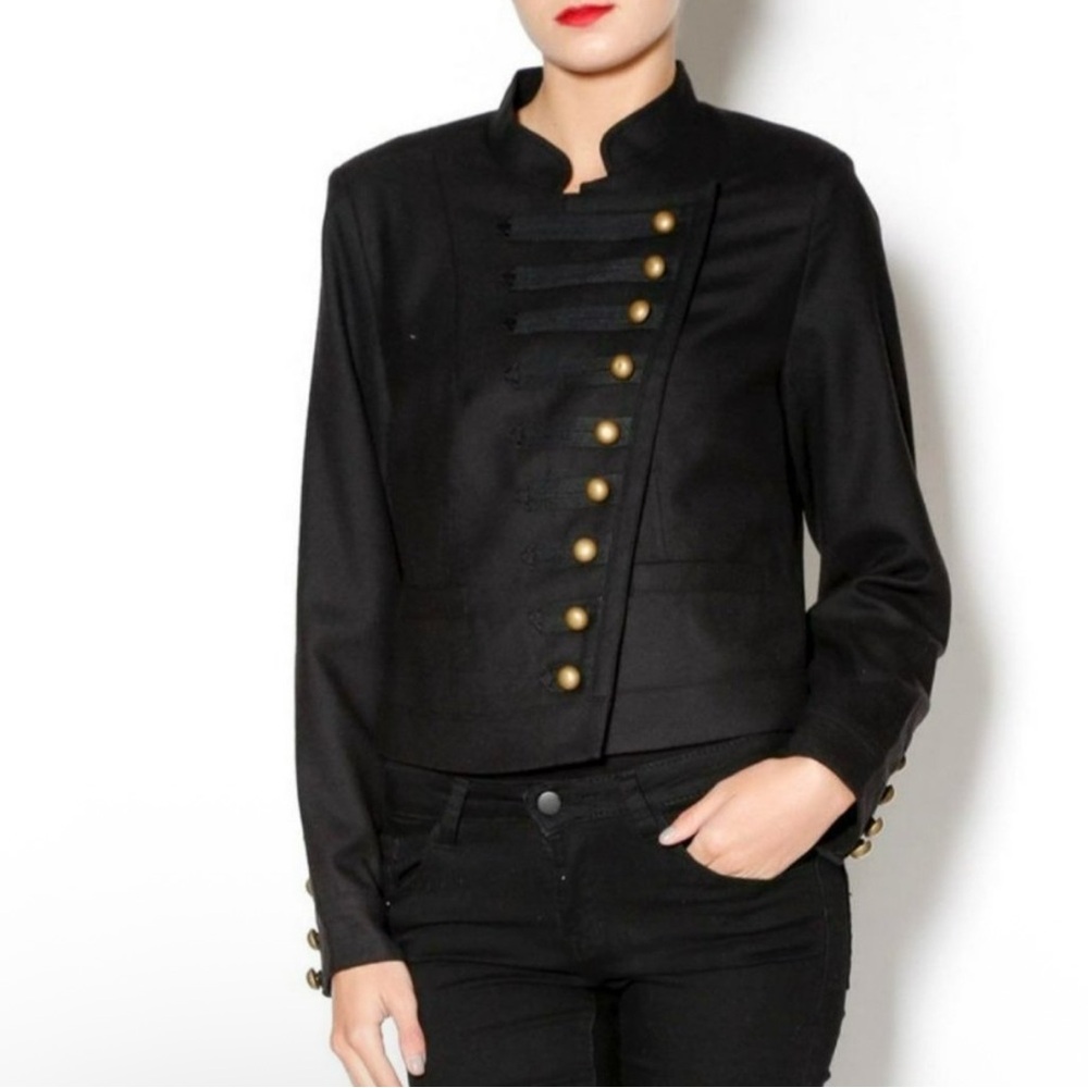 New Two Old Hippies 2OH threads Black button front cropped Blazer jacket sz S
